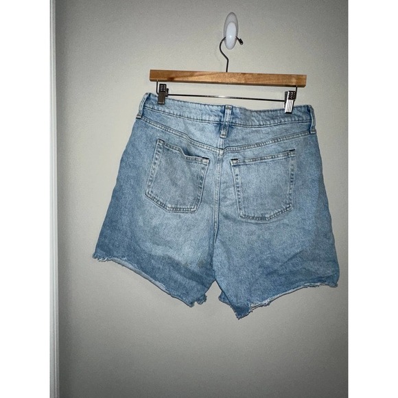 FIRST Assembly Blue Jean distressed Shorts w/ Raw Hem - Size 14 - Picture 3 of 3